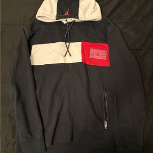 Jordan Black and Red Hoodie with White Accents